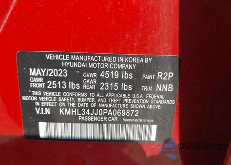 2023 Hyundai Sonata Sel from USA, damaged, VIN KMHL34JJ0PA069872